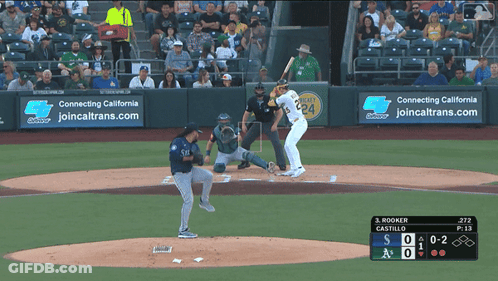 A Baseball Game Between The A's And The Dodgers Is Being Played In California GIF