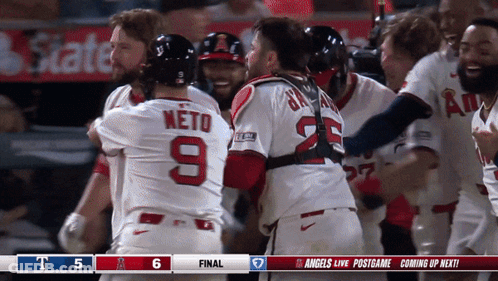A Baseball Game Between The Angels And The Nationals GIF