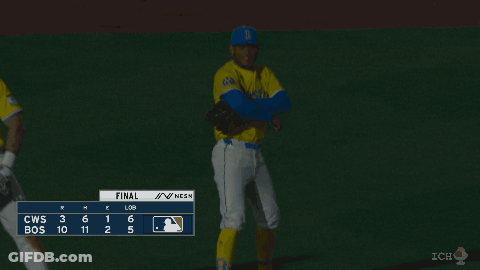 A Baseball Game Between The Boston Red Sox And The Los Angeles Dodgers Is In Progress GIF