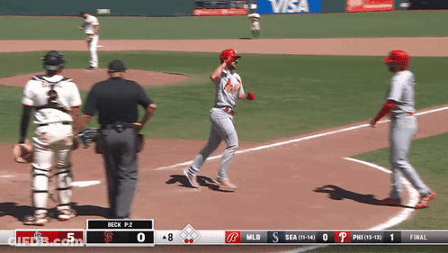 A Baseball Game Between The Cardinals And The Seahawks Is Being Played GIF