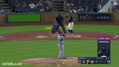 A Baseball Game Between The Cubs And The Pirates Is Being Played GIF