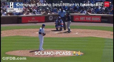 A Baseball Game Between The Dodgers And The Cubs Is Being Played GIF