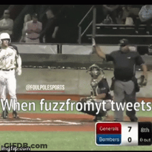 A Baseball Game Between The Generals And The Bombers Is Being Played GIF