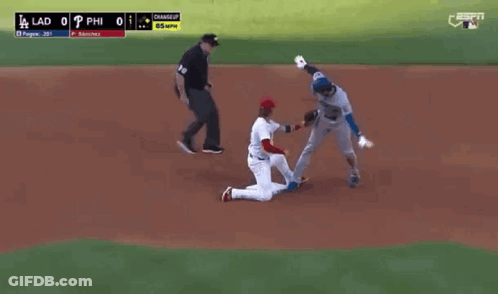 A Baseball Game Between The La Dodgers And Phillies GIF
