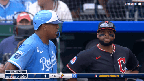 A Baseball Game Between The Royals And The Indians Is Underway GIF