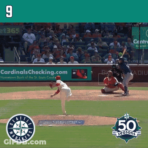 A Baseball Game Between The Seattle Mariners And Cardinals GIF