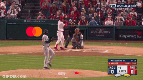 A Baseball Game Is Being Broadcast On Fox GIF