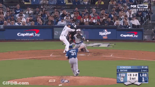 A Baseball Game Is Being Broadcasted On Fox Sports GIF