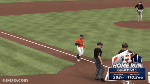 A Baseball Game Is Being Played And Jose Altuve Is On The Base GIF