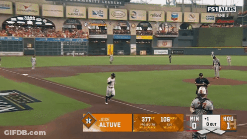 A Baseball Game Is Being Played And Jose Altuve Is On The Field GIF
