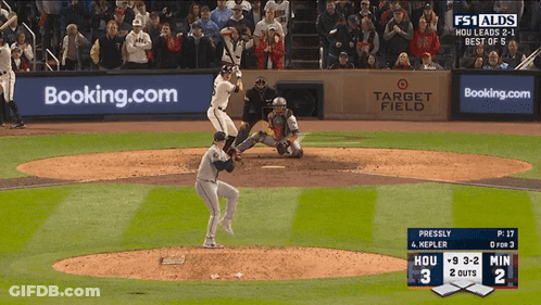 A Baseball Game Is Being Played And The Score Is 3-2 GIF