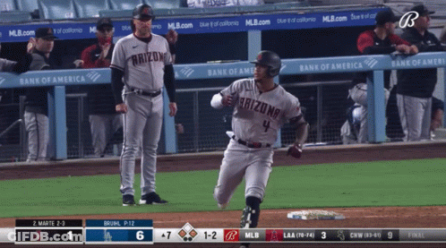 A Baseball Game Is Being Played Between The Arizona Angels And The Los Angeles Angels GIF