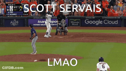 A Baseball Game Is Being Played Between The Astros And The Dodgers GIF
