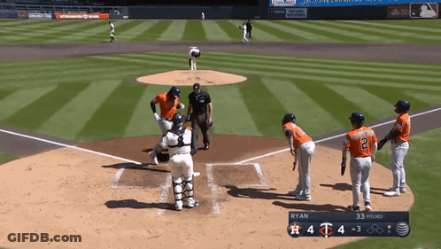 A Baseball Game Is Being Played Between The Astros And The Rays GIF