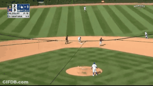 A Baseball Game Is Being Played Between The Brewers And The Dodgers GIF