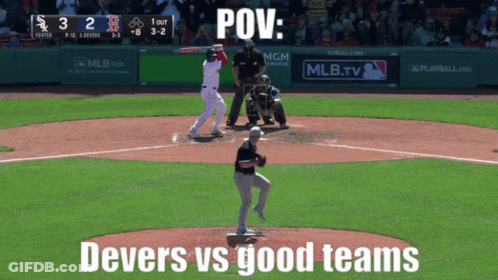 A Baseball Game Is Being Played Between The Devers And Good Teams GIF