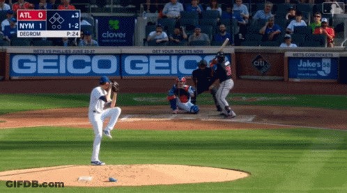 A Baseball Game Is Being Played Between The Mets And Phillies And Is Sponsored By Geico GIF