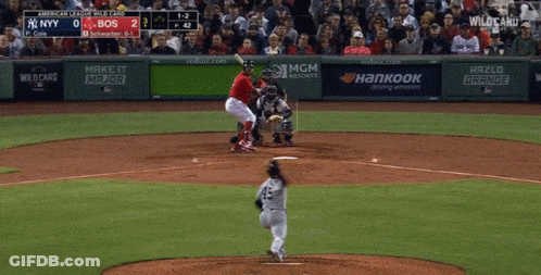 A Baseball Game Is Being Played Between The New York Yankees And The Boas GIF