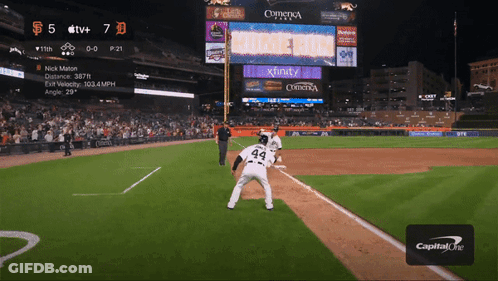 A Baseball Game Is Being Played Between The San Francisco Giants And The D.c. Detroit Tigers GIF
