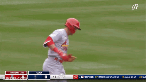 A Baseball Game Is Being Played Between The St Louis Cardinals And The Brewers GIF