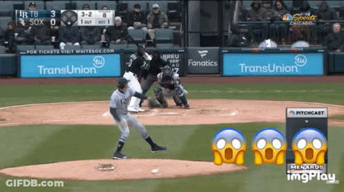 A Baseball Game Is Being Played Between The White Sox And The Chicago Cubs GIF