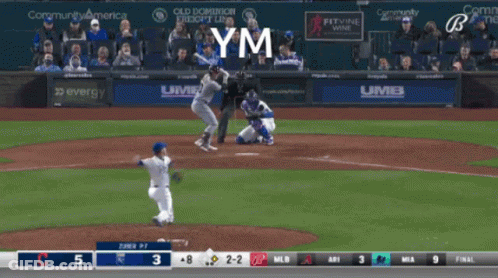 A Baseball Game Is Being Played In A Stadium Sponsored By Miller Lite And Pepsi GIF