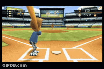 A Baseball Game Is Being Played In A Stadium With A Score Of 2-0 GIF