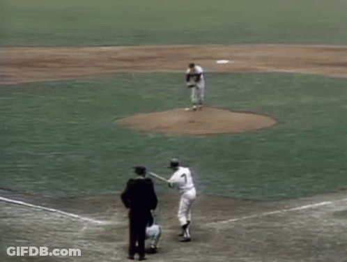 A Baseball Game Is Being Played In A Stadium With A Sign That Says ' A ' On It GIF