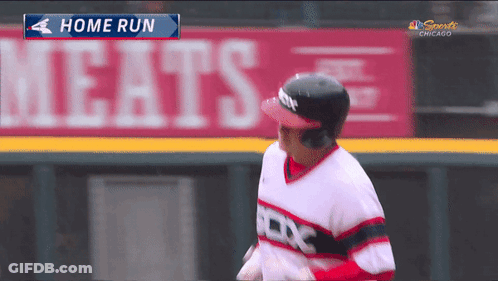 A Baseball Game Is Being Played In Chicago And A Home Run Is Being Scored GIF