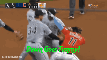 A Baseball Game Is Being Played In Chicago And The Score Is 5 To 1 GIF