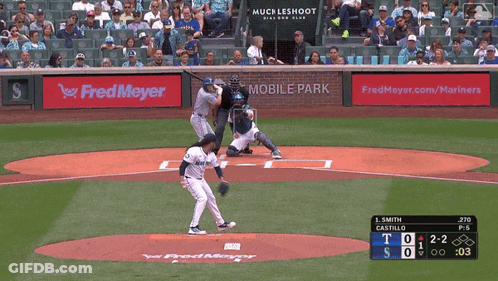 A Baseball Game Is Being Played In Fred Meyer Stadium GIF