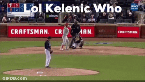 A Baseball Game Is Being Played In Front Of A Craftsman Banner GIF