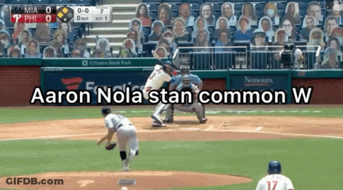 A Baseball Game Is Being Played In Front Of A Crowd With A Citizen 'S Bank Park Banner GIF