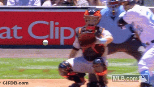 A Baseball Game Is Being Played In Front Of A Mlb.com Banner GIF