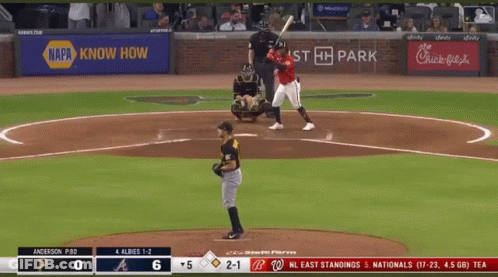 A Baseball Game Is Being Played In Front Of A Napa Know How Ad GIF