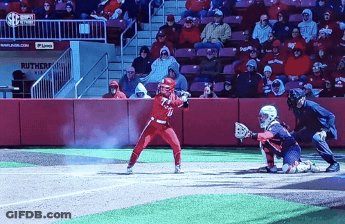 A Baseball Game Is Being Played In Front Of A Rutherford Stadium Full Of People GIF