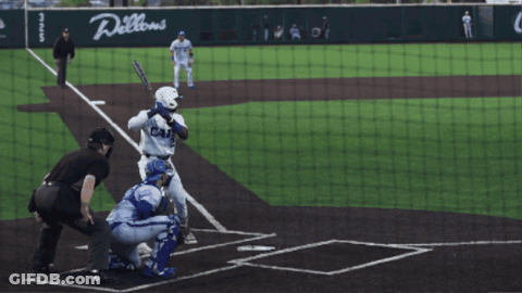 A Baseball Game Is Being Played In Front Of A Willows Sign GIF