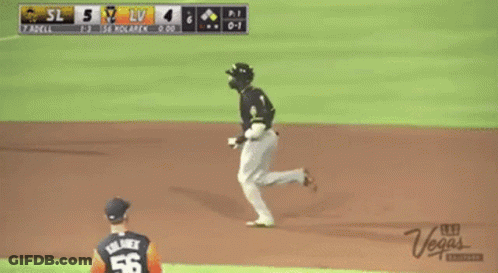 A Baseball Game Is Being Played In Vegas And The Score Is 6 To 4 GIF