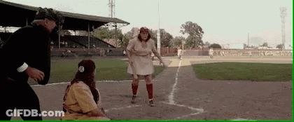 Baseball Game With Man And Two Women GIF