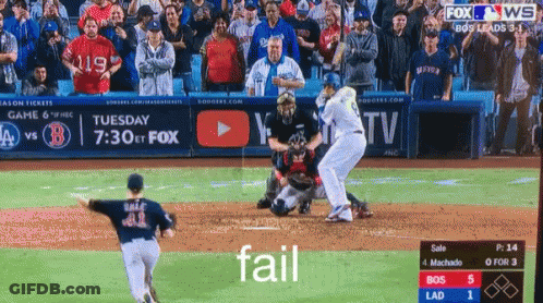 A Baseball Game Is Being Played On Fox News Channel GIF