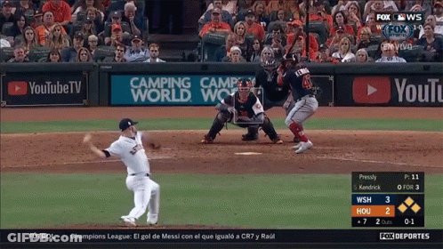 A Baseball Game Is Being Played On Fox News Channel GIF