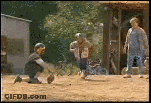 A Baseball Game Is Being Played With A Man Wearing A Jersey That Says ' A' On It GIF