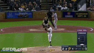A Baseball Game Is Being Played With A Pitcher List Displayed GIF