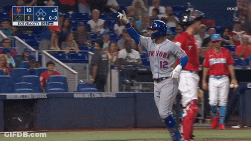 A Baseball Game Is Being Played With A Score Of 0-5 GIF