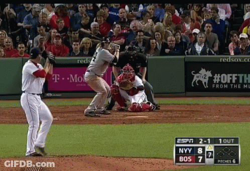 A Baseball Game Is Being Played With A Score Of 2-1 GIF