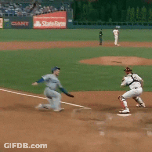 Baseball Game With State Farm Ad In Outfield GIF