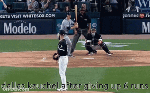 A Baseball Game Is Being Played With Advertisements For Modelo Beer In The Background GIF