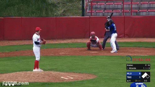 A Baseball Game Is Being Played With Extraliga Written In The Corner GIF