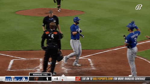 A Baseball Game Is Being Shown On A Television Screen GIF