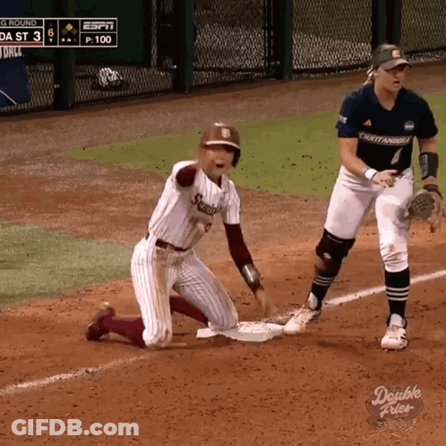 A Baseball Game Is Being Shown On Espn With A Score Of 3 To 6 GIF